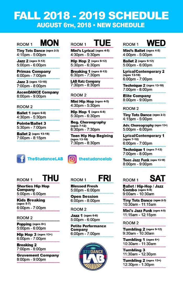Dance Schedule